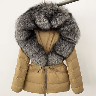 Chaqueta Acolchada Corta Ajustada para Mujer con Forro de Piel - Image 80