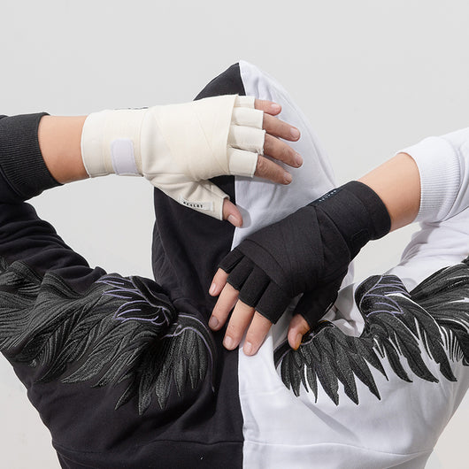 Guantes de Entrenamiento Medio Dedo con Muñequera Integrada para Boxeo y Fitness - Image 4
