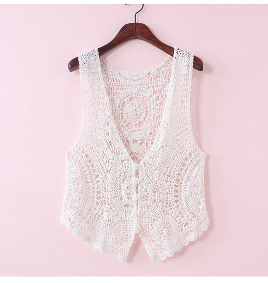 Chaleco de Encaje Calado para Mujer - Diseño Fresco y Elegante - Image 3
