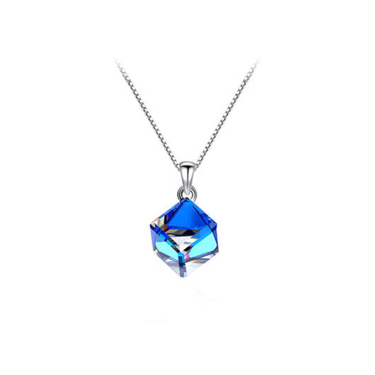 Collar Cúbico de Cristal Plateado - Image 7