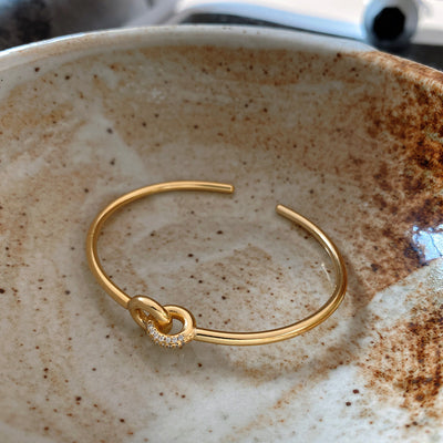 Pulsera Eslabones Entrelazados en Plata 925 Estilo Coreano