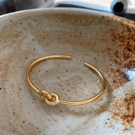 Pulsera Eslabones Entrelazados en Plata 925 Estilo Coreano