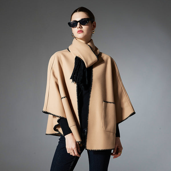 Chal Pashmina Camel Premium para Otoño e Invierno con Bolsillos