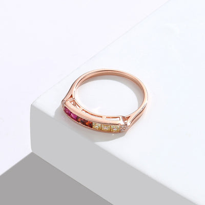 Anillo de Plata Esterlina para Mujer con Circonita Arcoíris - Image 10