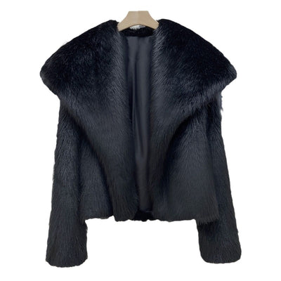 Abrigo de Piel Sintética con Cuello Grande Abrigador para Mujer - Image 5