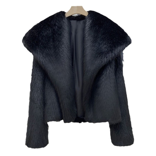 Abrigo de Piel Sintética con Cuello Grande Abrigador para Mujer - Image 5