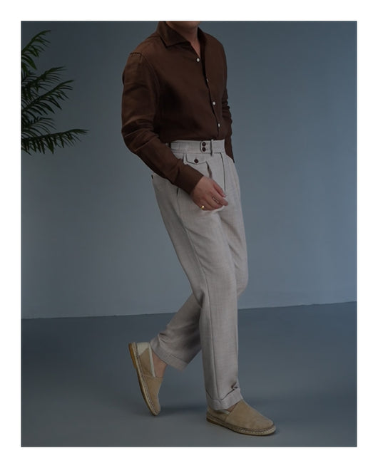 Camisa Ejecutiva de Lino Hombre - Cuello Clásico Manga Larga Transpirable - Image 15