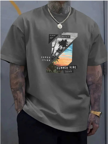 Playera Estival de Hombre con Bloques de Color e Impresión 3D - Image 14