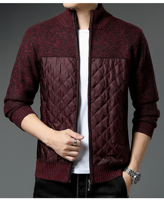 Cardigan Tejido de Invierno para Hombre con Cuello Tipo Mao - Image 12