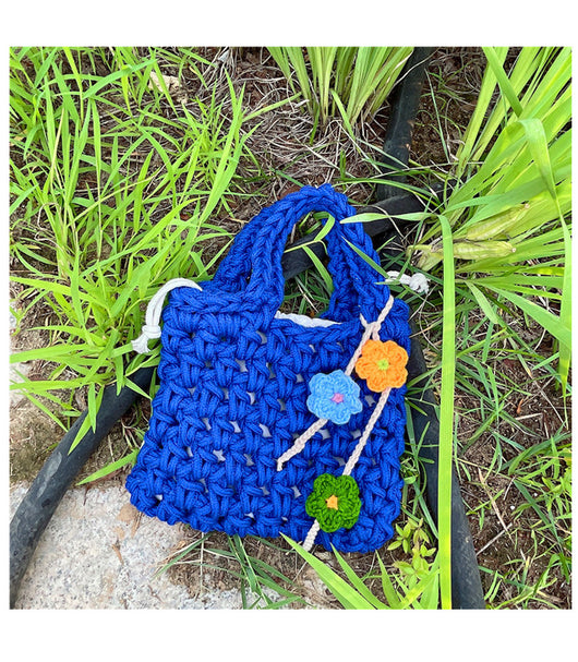 Bolso Tejido de Algodón con Hilo Grueso - Diseño Calado para Mujer - Image 14