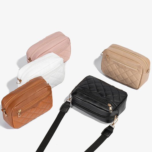 Bolso Bandolera Cuadrado Pequeño con Bordado y Tirador Lateral para Mujer