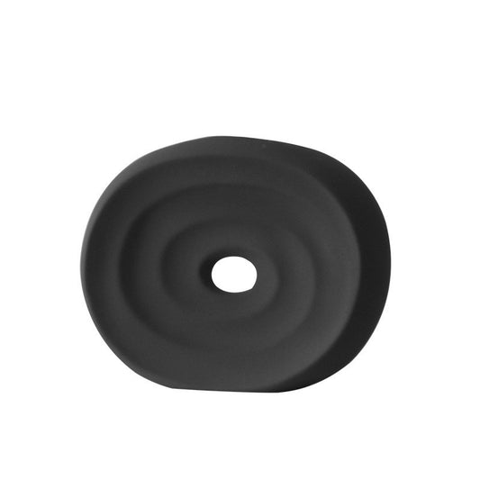 Jarrón Decorativo de Cerámica Blanco y Negro Mate - Adornos Roscados para el Hogar