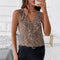 Chaleco sin Mangas Estampado Leopardo - Top Moderno para Mujer