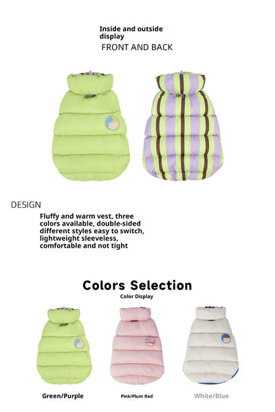 Chaleco Acolchado Reversible para Mascotas - Colores Pastel Invierno - Image 12