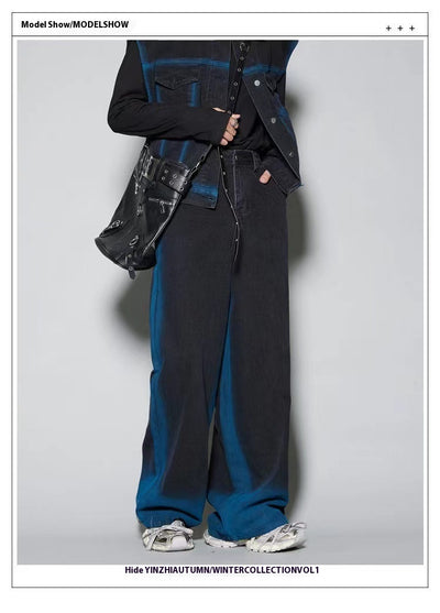 Conjunto Denim Degradado Distressed con Chaleco Spray Color - Image 11