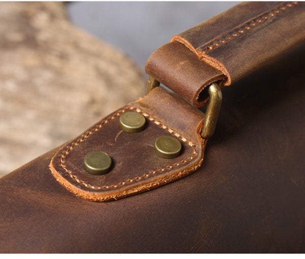 Maletín Portátil de Cuero Genuino Estilo Retro para Hombre