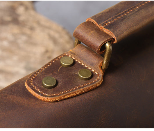 Maletín Portátil de Cuero Genuino Estilo Retro para Hombre - Image 2