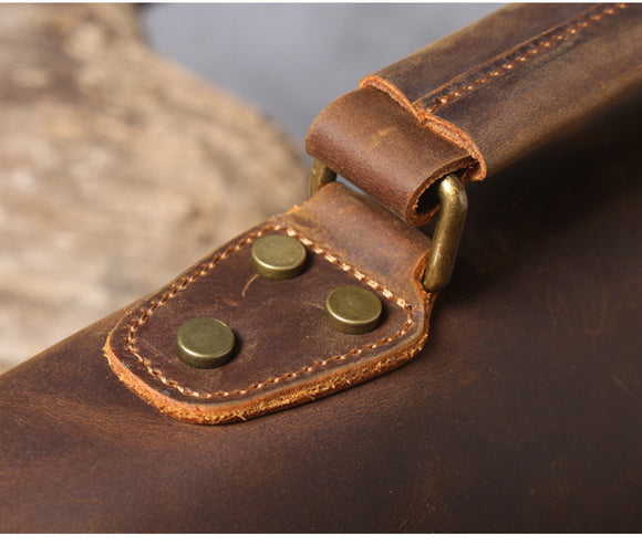 Maletín Portátil de Cuero Genuino Estilo Retro para Hombre