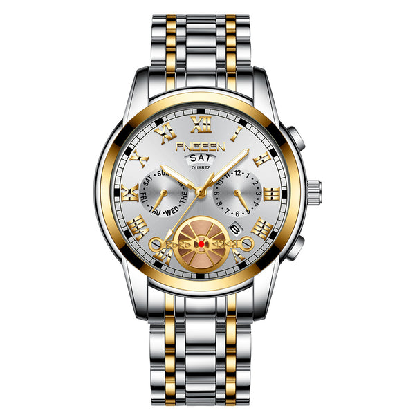 Reloj Multifunción Tourbillon Acero Inoxidable con Banda de Acero