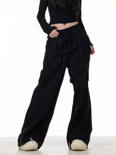 Pantalones Anchos de Patchwork para Mujer - Diseño Casual y Versátil - Image 18