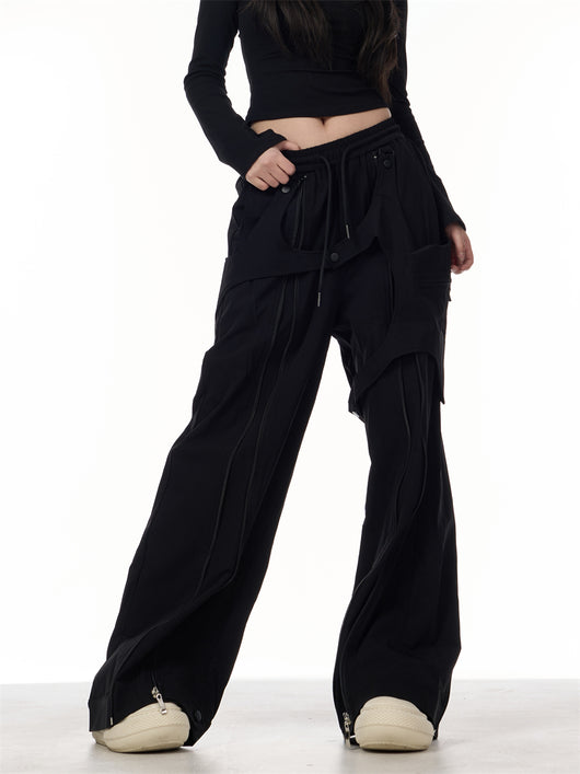 Pantalones Anchos de Patchwork para Mujer - Diseño Casual y Versátil - Image 18