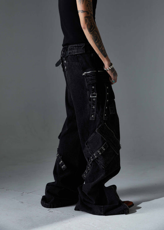 Pantalón Casual Recto con Múltiples Bolsillos y Cierre - Image 9
