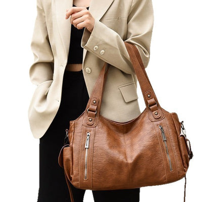 Bolsa de Hombro Texturizada Minimalista de Gran Capacidad para Mujer - Image 5