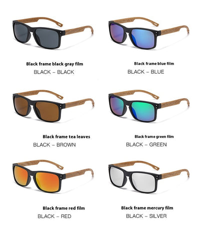 Gafas de Sol Cuadradas Retro con Pata de Madera y Lente Degradado para Hombre - Image 13
