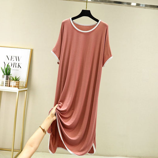 Vestido Modal Mujer Cuello Redondo Manga Corta Casual - Image 7