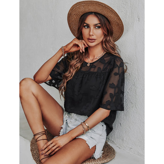 Blusa Suelta con Estampado en Chifón - Image 14