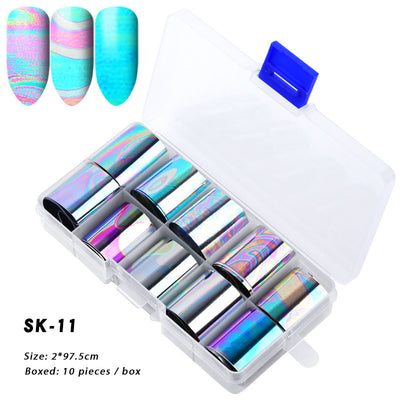 10 Cajas de Stickers de Uñas Holográficos Color AB para Nail Art - Image 11
