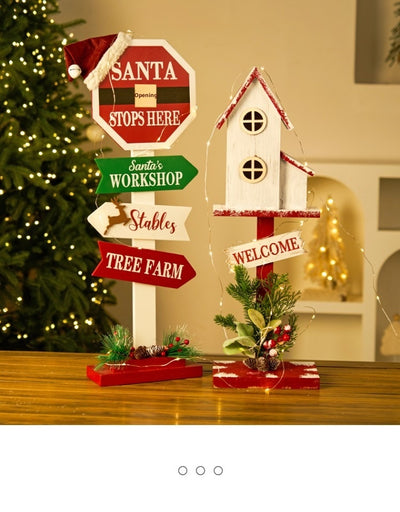Adorno Navideño Casita de Madera con Buzón Decorativo - Image 19
