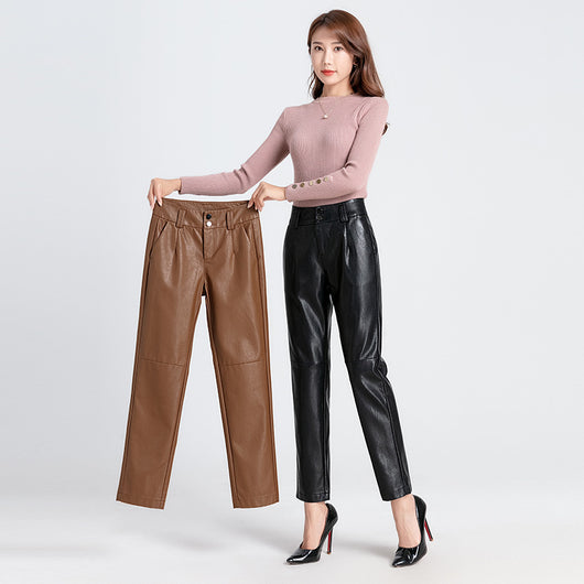 Pantalones de Lana de Oveja Cintura Alta Corte Recto - Image 8