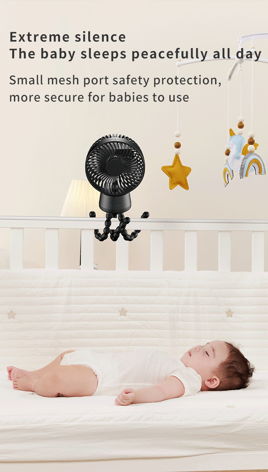Ventilador Portátil Automático para Cochecito de Bebé con Luz LED - Image 19