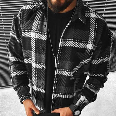 Camisa Casual para Hombre con Estampado Cuadros y Bloques de Color - Image 11
