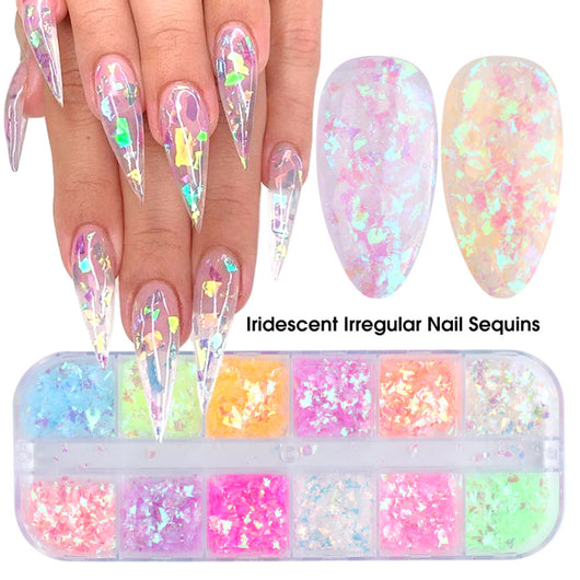 Lentejuelas para Uñas Diseño Hada Mariposa Irregular Efecto Hielo - Image 12