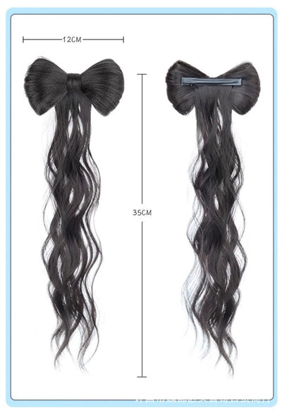 Peluca Larga con Trenza y Moño - Peinado Versátil de Cabello Sintético - Image 9