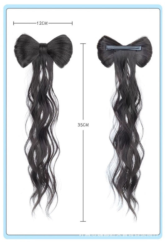 Peluca Larga con Trenza y Moño - Peinado Versátil de Cabello Sintético - Image 9