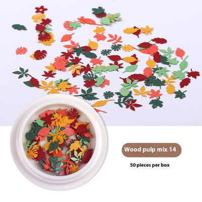 Stickers de Uñas con Flores de Pulpa de Madera - Accesorios DIY para Nail Art - Image 19