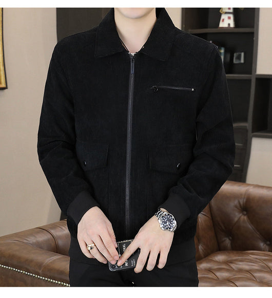 Abrigo de Pana Estilo Coreano Japonés con Solapa - Uniforme Moderno - Image 17