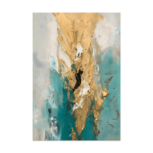 Cuadro Abstracto Moderno con Detalles Dorados - Lienzo Artesanal para Decoración del Hogar - Image 5