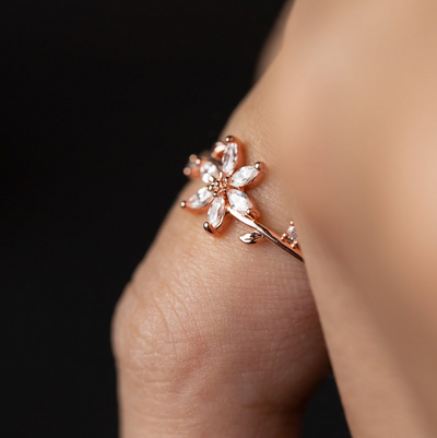 Anillo de Boda Floral para Mujer en Oro 18K, 14K y Plata S925 con Diamantes - Image 16