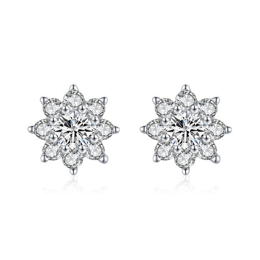 Aretes de Plata S925 Hipoalergénicos con Diseño de Flor - Image 2