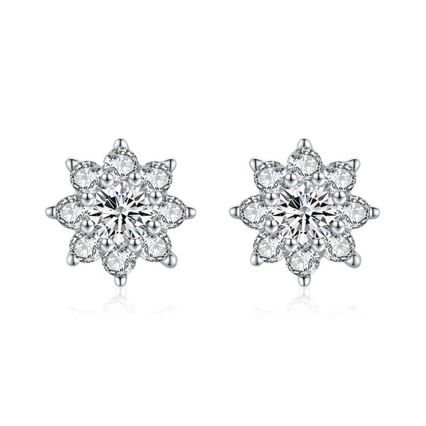 Aretes de Plata S925 Hipoalergénicos con Diseño de Flor
