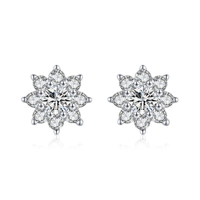 Aretes de Plata S925 Hipoalergénicos con Diseño de Flor - Image 2