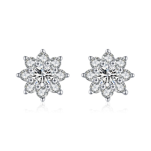 Aretes de Plata S925 Hipoalergénicos con Diseño de Flor - Image 2