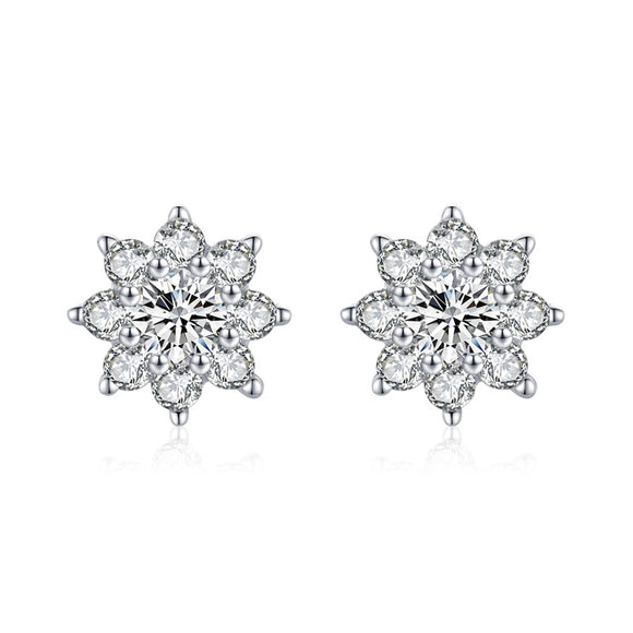 Aretes de Plata S925 Hipoalergénicos con Diseño de Flor