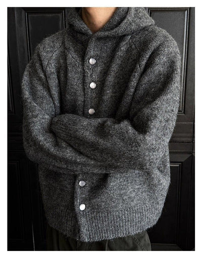 Cardigan Retro Japonés con Capucha y Botones para Hombre - Otoño Invierno - Image 16