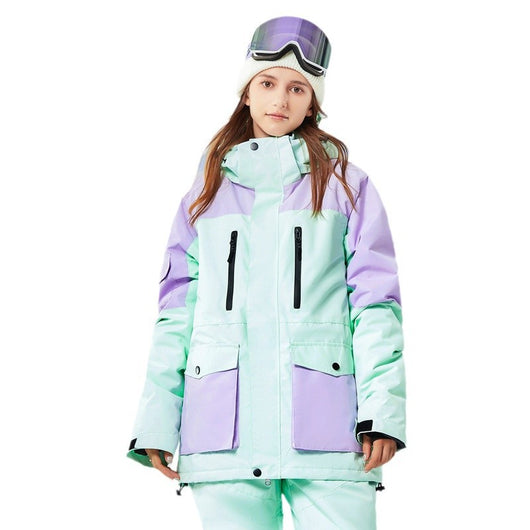 Chaqueta de Esquí para Mujer con Bloques de Color - Versátil para Tabla Simple y Doble - Image 5