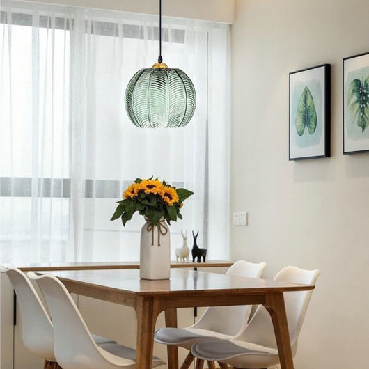 Lámpara Colgante de Cristal con Patrón de Hojas para Dormitorio - Image 22